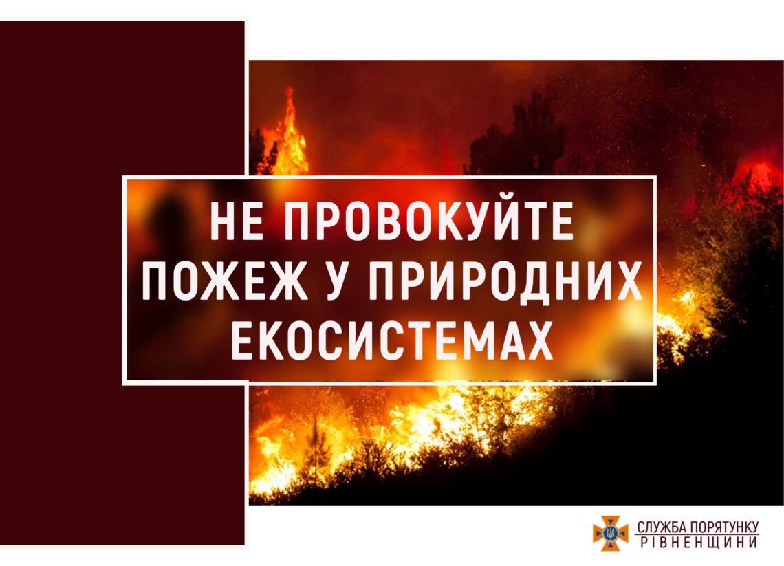 Рятувальники закликають не провокувати пожеж в екосистемах!