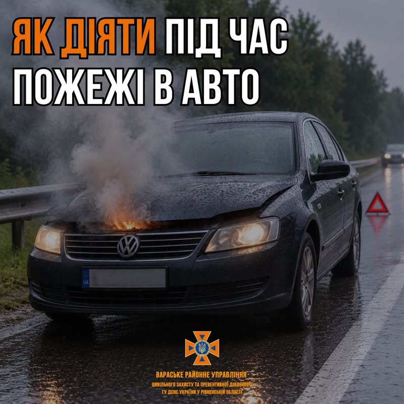 Як діяти під час пожежі в авто
